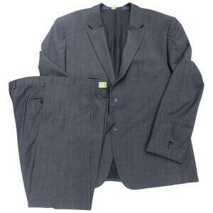 Kenneth Cole 2 Piece Suit Men's Jacket 52 Long Pants 46 Gray Wool